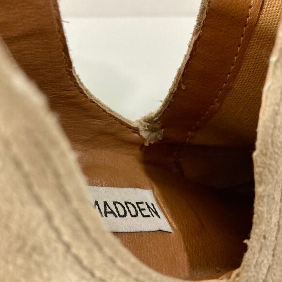 Steve Madden Suede Leather Ankle Boots, womens 7.5 stacked block heel bootie - Picture 14 of 14